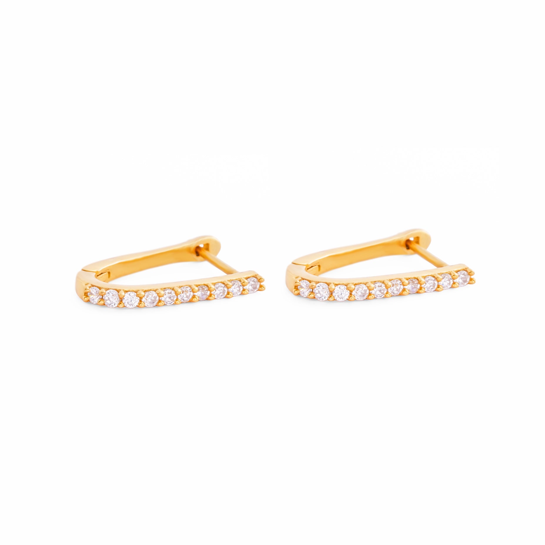925 Sterling Silver Lustre 18K Gold Plated Hoop Earrings
