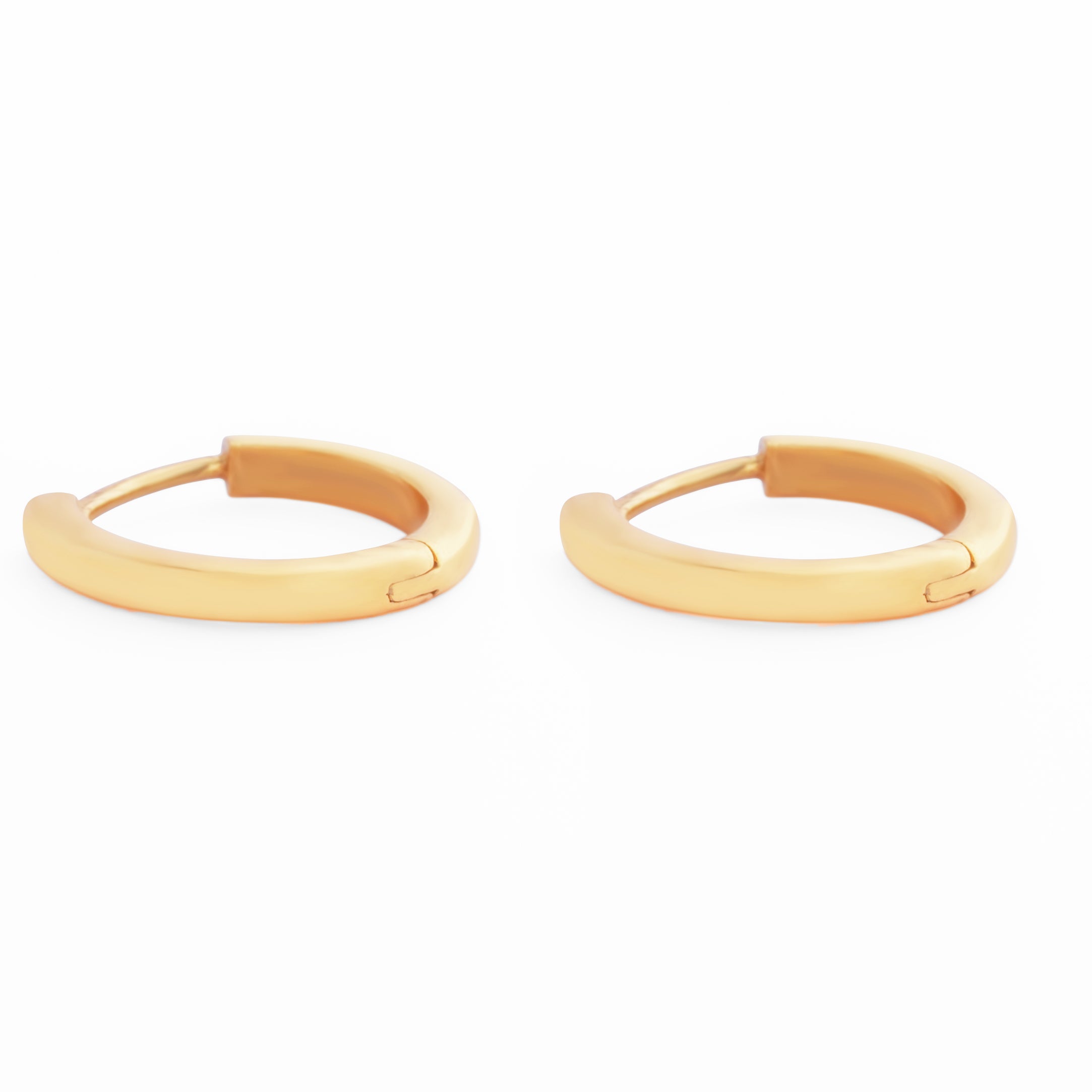925 Sterling Silver Classic 18K  Gold Plated Hoop Earrings
