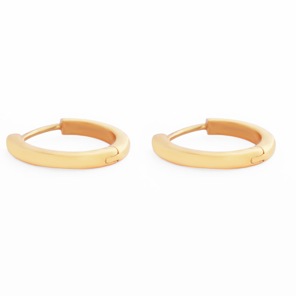 925 Sterling Silver Classic 18K Gold Plated Hoop Earrings – Soraya